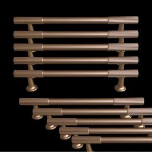 Set of 10 Asidrama Hardware Brushed Gold Cabinet Dresser Furniture Handles Knobs